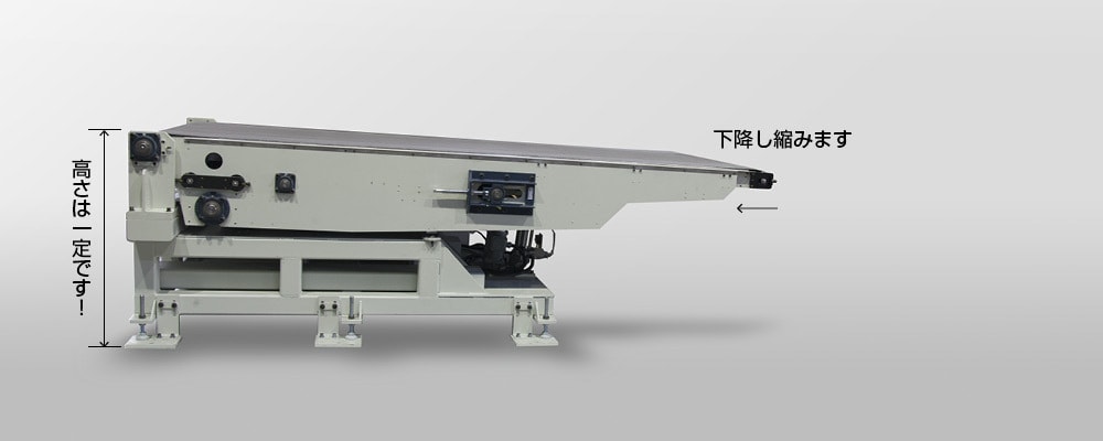 伸縮シフト付ベルトコンベア